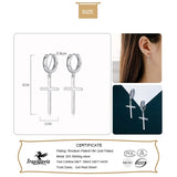 TrustDavis 925 Silver Cross Hoop Earring Wedding Party Fine S925 Jewelry