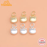 TrustDavis 925 Silver Mini Cat Charm Pendant DIY Accessories
