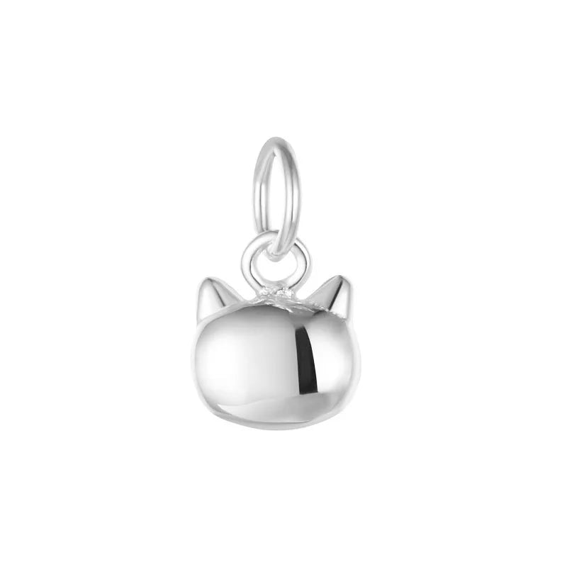 TrustDavis 925 Silver Mini Cat Charm Pendant DIY Accessories