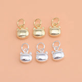 TrustDavis 925 Silver Mini Cat Charm Pendant DIY Accessories