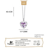 TrustDavis 925 Silver Pink CZ Heart Necklace Wedding Jewelry Gift