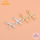 TrustDavis 925 Silver Plane Aircraft Charm Pendant DIY Jewelry HY134