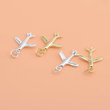 TrustDavis 925 Silver Plane Aircraft Charm Pendant DIY Jewelry HY134