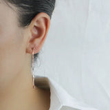 Real 925 Sterling Silver Pretty Chain Beads Stud Earrings For Women