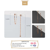 Real 925 Sterling Silver Pretty Chain Beads Stud Earrings For Women