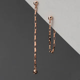 Real 925 Sterling Silver Pretty Chain Beads Stud Earrings For Women