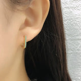 TrustDavis 925 Silver CZ Charm Hoop Earrings Wedding Party Jewelry