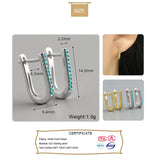 TrustDavis 925 Silver CZ Charm Hoop Earrings Wedding Party Jewelry