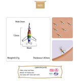 TrustDavis 925 Silver Rainbow Aircraft Charm Pendant