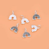 TrustDavis 925 Sterling Silver Rainbow Clouds Charm Pendant DIY Accessories