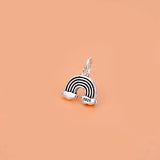 TrustDavis 925 Sterling Silver Rainbow Clouds Charm Pendant DIY Accessories