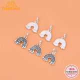 TrustDavis 925 Sterling Silver Rainbow Clouds Charm Pendant DIY Accessories