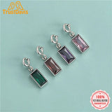 TrustDavis 925 Silver Rectangle CZ Pendant DIY Necklace Bracelet Accessory