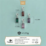 TrustDavis 925 Silver Rectangle CZ Pendant DIY Necklace Bracelet Accessory