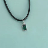 TrustDavis 925 Silver Rectangle CZ Pendant DIY Necklace Bracelet Accessory