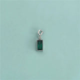 TrustDavis 925 Silver Rectangle CZ Pendant DIY Necklace Bracelet Accessory