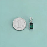 TrustDavis 925 Silver Rectangle CZ Pendant DIY Necklace Bracelet Accessory