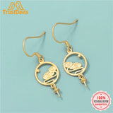 TrustDavis 925 Sterling Silver Retro Ear Hooks DIY Jewelry HY333