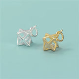 TrustDavis 925 Sterling Silver Rhombus CZ Charm Pendant DIY Accessories