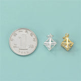 TrustDavis 925 Sterling Silver Rhombus CZ Charm Pendant DIY Accessories