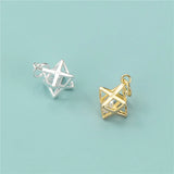TrustDavis 925 Sterling Silver Rhombus CZ Charm Pendant DIY Accessories
