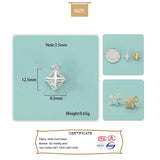 TrustDavis 925 Sterling Silver Rhombus CZ Charm Pendant DIY Accessories