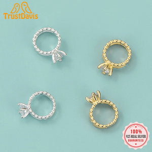 TrustDavis 925 Silver Ring Zircon Charm Pendant DIY Accessory