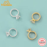 TrustDavis 925 Silver Ring Zircon Charm Pendant DIY Accessory