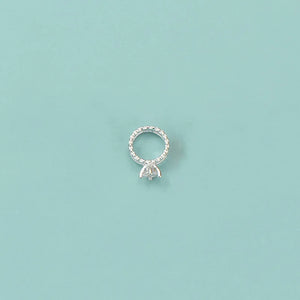 TrustDavis 925 Silver Ring Zircon Charm Pendant DIY Accessory