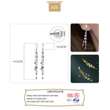 Davis 925 Silver Romantic Tassel Stud Earrings Wedding Jewelry