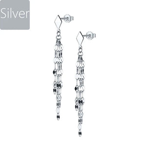 Davis 925 Silver Romantic Tassel Stud Earrings Wedding Jewelry