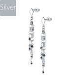 Davis 925 Silver Romantic Tassel Stud Earrings Wedding Jewelry