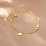 TrustDavis 925 Sterling Silver Heart Charm Bracelet For Women