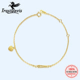 TrustDavis 925 Sterling Silver Heart Charm Bracelet For Women