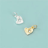 TrustDavis 925 Sterling Silver Heart Charm Pendant DIY Jewelry