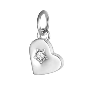 TrustDavis 925 Sterling Silver Heart Charm Pendant DIY Jewelry