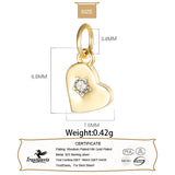 TrustDavis 925 Sterling Silver Heart Charm Pendant DIY Jewelry