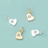 TrustDavis 925 Sterling Silver Heart Charm Pendant DIY Jewelry