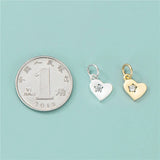 TrustDavis 925 Sterling Silver Heart Charm Pendant DIY Jewelry