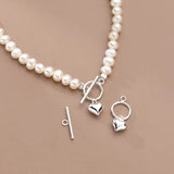 TrustDavis 925 Sterling Silver Heart OT Clasp Pendant DIY Jewelry