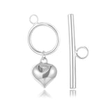 TrustDavis 925 Sterling Silver Heart OT Clasp Pendant DIY Jewelry
