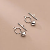 TrustDavis 925 Sterling Silver Heart OT Clasp Pendant DIY Jewelry