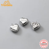 TrustDavis 925 Silver Heart Pendant DIY Necklace Bracelet Jewelry