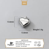 TrustDavis 925 Silver Heart Pendant DIY Necklace Bracelet Jewelry