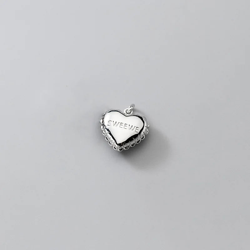 TrustDavis 925 Silver Heart Pendant DIY Necklace Bracelet Jewelry