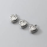 TrustDavis 925 Silver Heart Pendant DIY Necklace Bracelet Jewelry