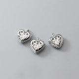 TrustDavis 925 Silver Heart Pendant DIY Necklace Bracelet Jewelry