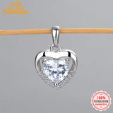 TrustDavis 925 Silver Heart CZ Charm Pendant DIY Jewelry