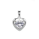TrustDavis 925 Silver Heart CZ Charm Pendant DIY Jewelry