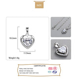 TrustDavis 925 Silver Heart CZ Charm Pendant DIY Jewelry